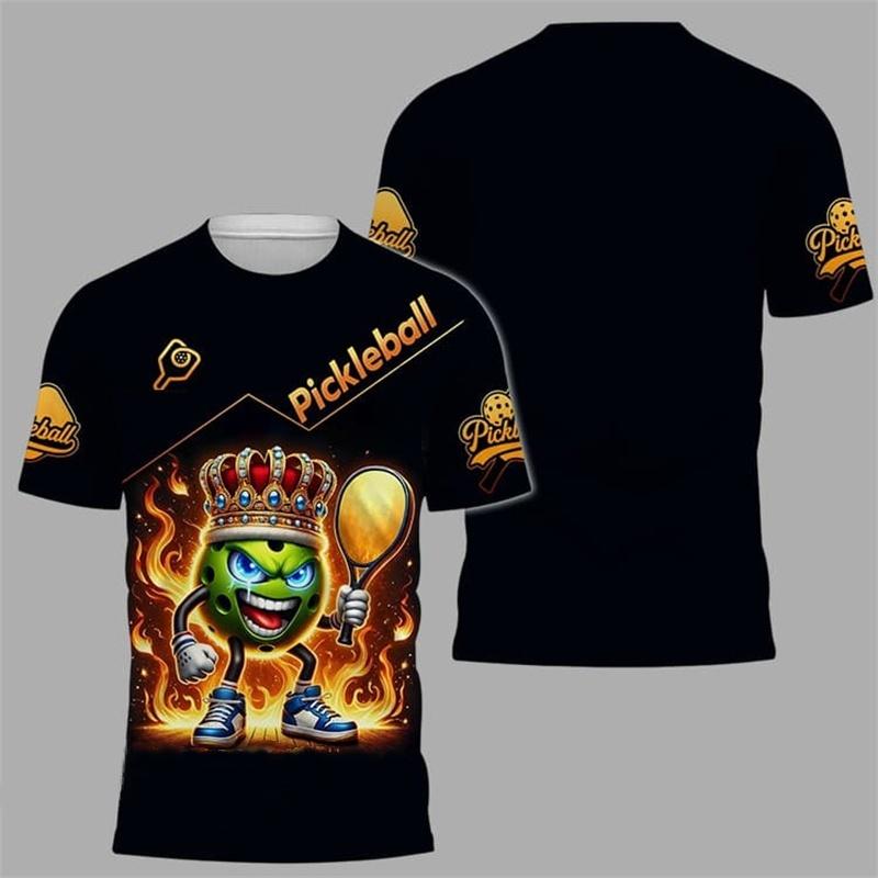 Fashion Pickleball Graphic T Shirts For Men Summer Casual Short Sleeve 3D Printed Sports T-shirts Trend Outdoor Fitness Tees