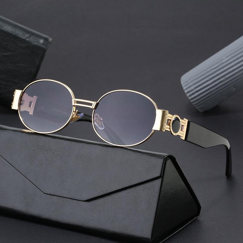 Round Frame Sunglasses Metal Trendy Sunglasses Women'S Retro Lisa With Photo Sunglasses