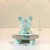 Ceramic Geometric Bear Ornament Coin Bank Home Living Room Desktop Remote Control Key Storage Tray Decorative Statue Gift