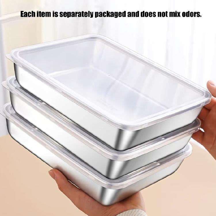 Durable Nonrust Steel 6Pcs Food Container Set Food Protectors For Keep Fruits Vegetables And Leftover Freshness