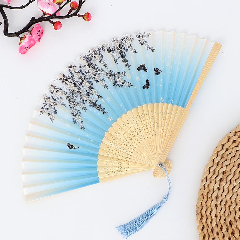 Hanfu skládací vějíř pro ženy inspirovaný japonským a čínským stylem – Scénický tanec bambusový styl