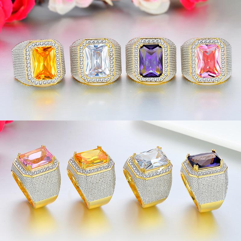 Sace Gems Luksuriøs kobberlegering sirkon bryllup forlovelsesring smykker gave