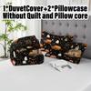 3pcs Halloween Pumpkin Monster Duvet Cover Set Without Core Quilt Cover with 2 PillowcasesSoft and Machine Washable