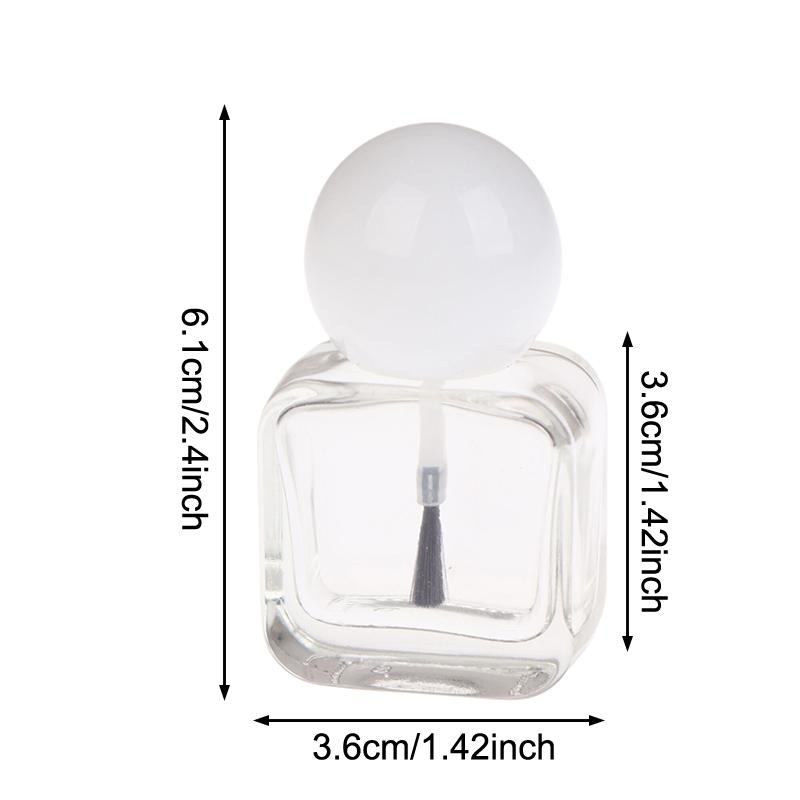 1pcs 10ml Empty Nail Polish Bottles Clear Glass Nail Gel Bottles With Brush Cap Nail Oil Nail Art Tool
