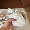 Quilted Quilted Earphone Bag Cute Mini Toast Bag Card Bag Coin Purse Hanging Bag with Hook