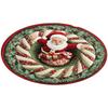 Tapis 3D de Noël Forme Spéciale Père Noël Rouge Antidérapant Décoration d'Ambiance Tapis de Maison Sol P3O3