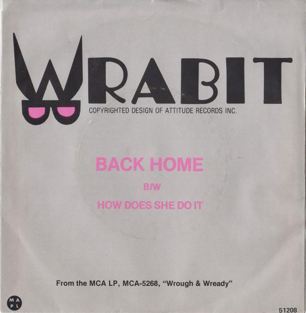 

7inch Record WRABIT Back Home MCA51208 MCA Records 1981 Canada Rock Used