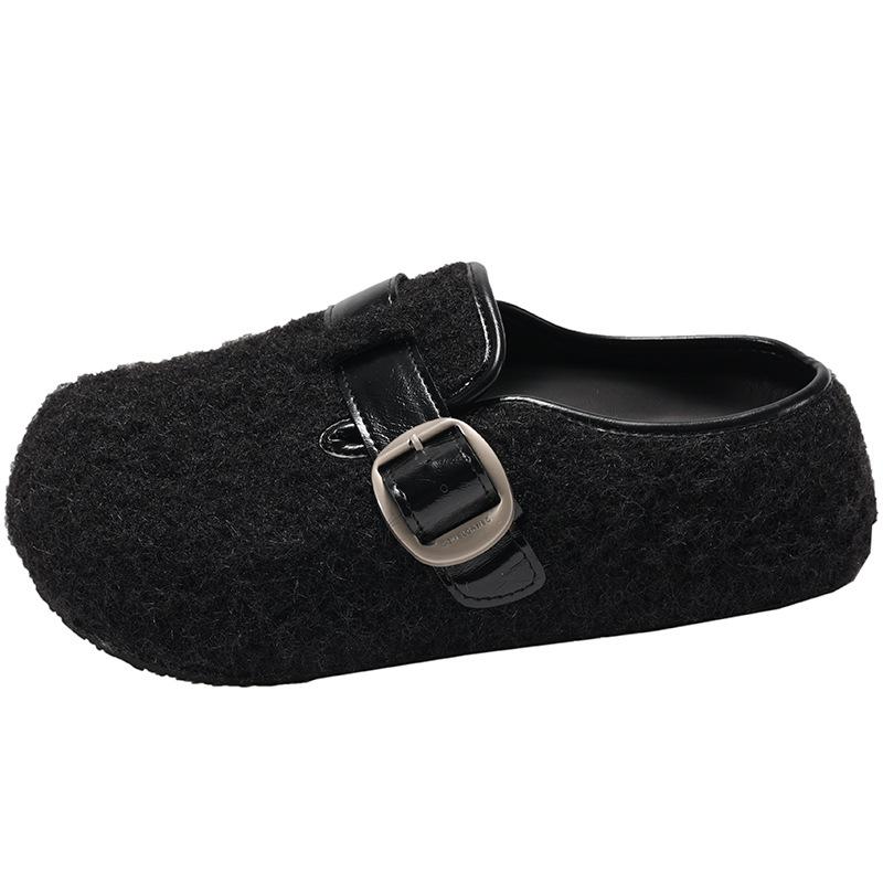 Internet celebrity white heightened thick-soled bag head slippers women's summer wear 2025 new non-slip one-pedal Boken half slippers