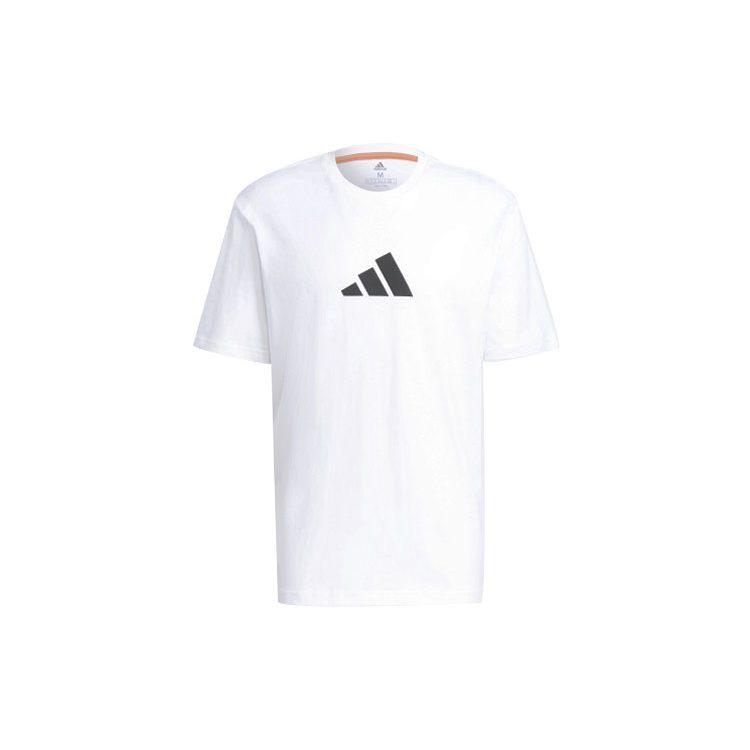 Adidas T Shirts Men's White Crew Neck Moderate Straight Fit GQ8305