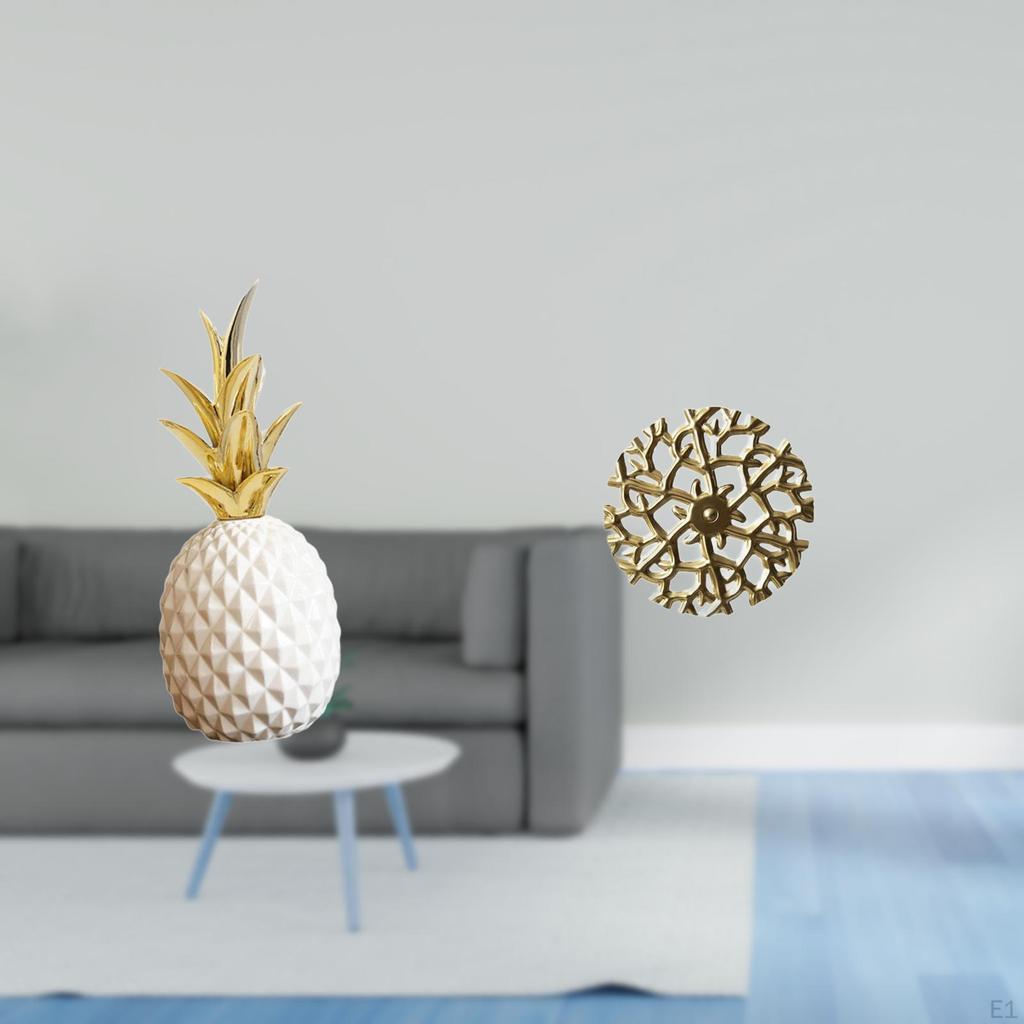 Pineapple Sculpture Ornament for Bedroom Bookshelf Tabletop Metal Wall Art Decorations Rustic Scenic