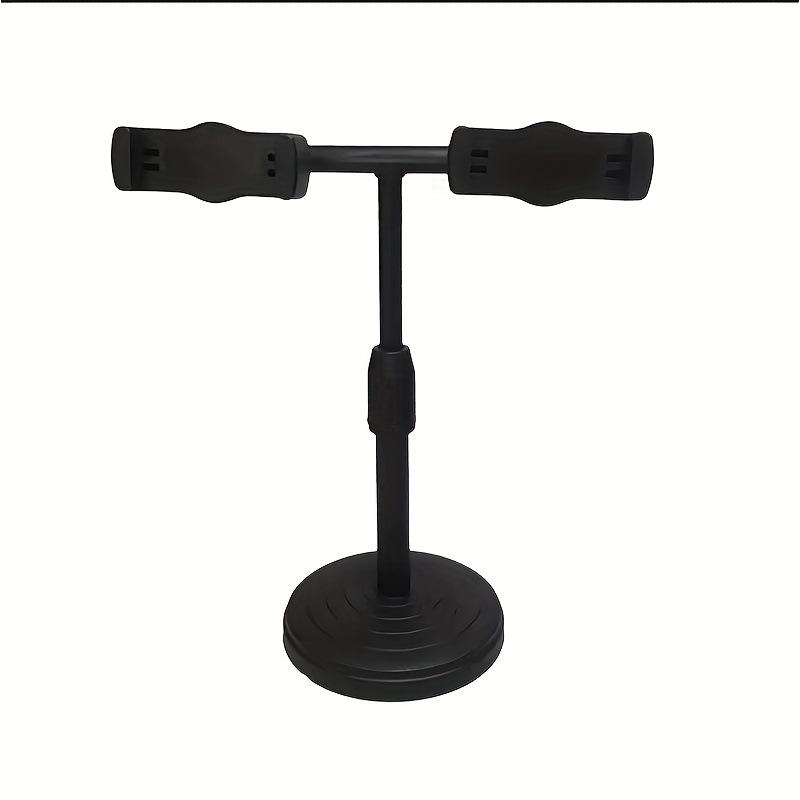 Multifunctional Desktop Stand with Dual Microphone, Fill Light, and Mobile Phone Holder for Beauty and Live Streaming