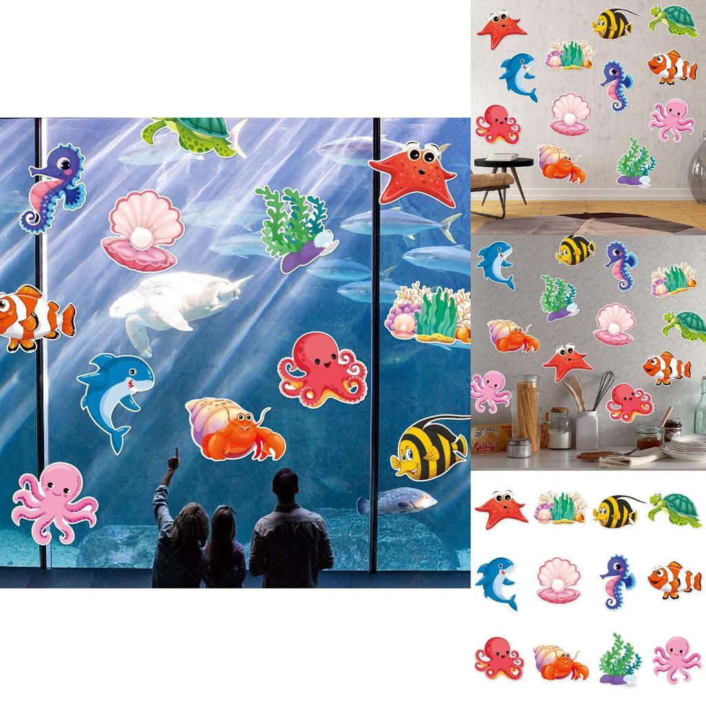 Undersea Birthday Wall Decals For Children With Starfish Turtles Sharks Design And Photo Prop Use