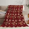 Christmas Print Throw Blanket Super Soft Cozy Nap Blanket for Bed sofa Office Travel Machine Washable Perfect Home Gift
