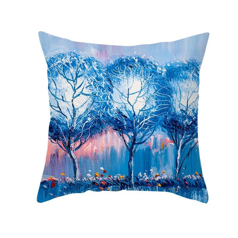 

Наволочка Масляная живопись Серия Деревья Принт Персиковая кожа Подушка Дом Гостиная Диван Наволочка 45 * 45Cm (without pillow core)