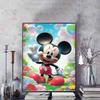 Disney Diamond Painting, Mickeys Bubble Garden Healing Theme Illustration Cute DIY Rhinestone Mosaic Cross Stitch Kit Embroidery Gift Home Decor