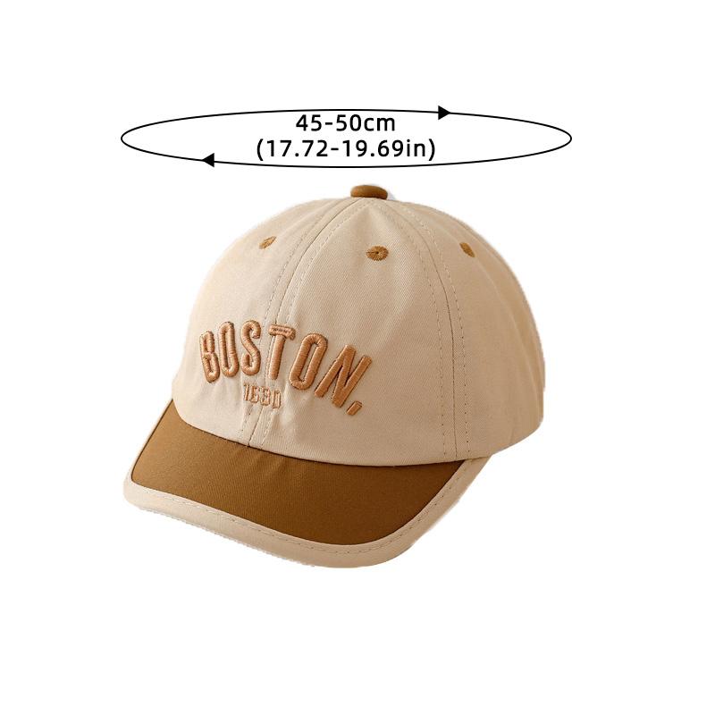 1-3Y Fashion Patchwork Children Baseball Cap Letter Embroidery Boy Girl Sun Hat Outdoor Kids Short Brim Duck Tongue Cap