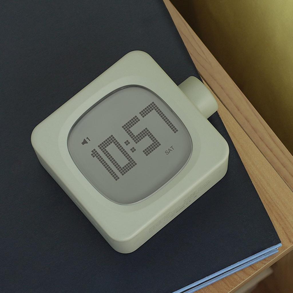 Stylish Cubic Alarm Clock with Backlight for Students Minimalists 2 Alarms LED Desk Clock Rechargeable Night Light Timer