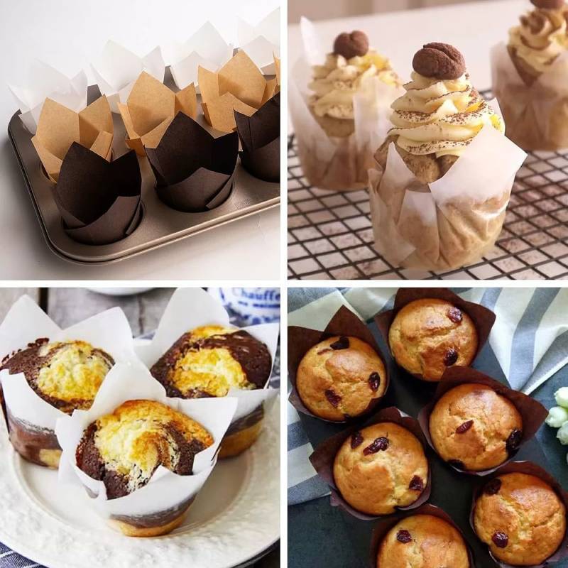 Muffin Paper Cups High Temperature Oilproof Baking Cups For Pastry Shops And Home Baking