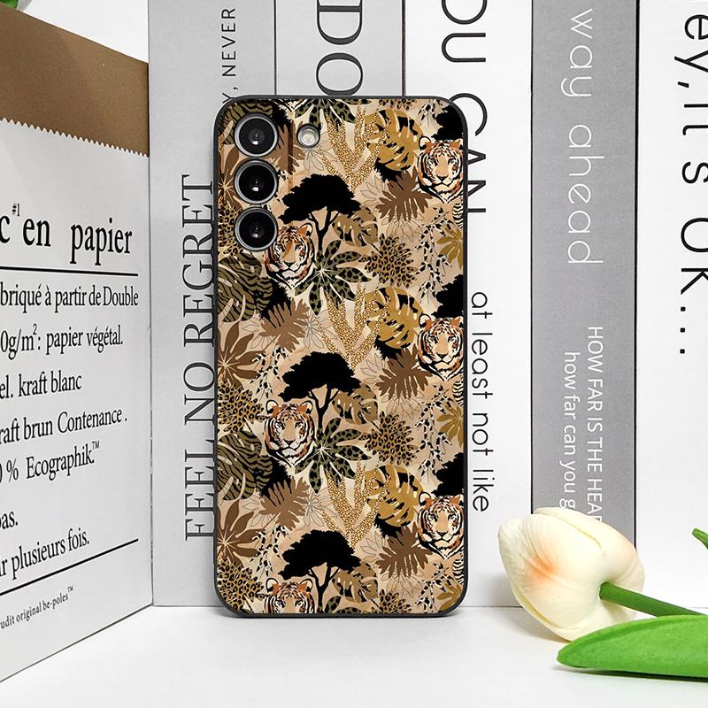 Vintage Art Palm Leaf Zebra Leopard Print Phone Case for Google Pixel 10 9A 8 A 7A 6 A 7 PRO 8 9 Pro XL 4G 5G Frosted Soft Cover