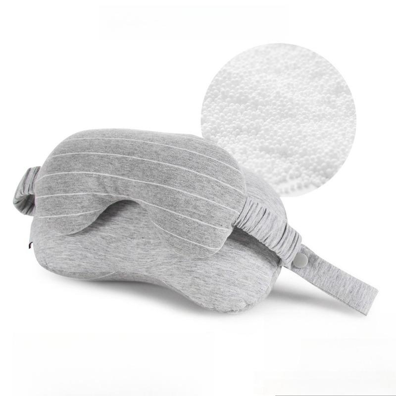 1pcs 2-in-1 Eye Mask Neck Pillow Portable Travel Neck Support Pillow for Airplane Car Office Nap Comfortable Neck Cushion