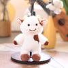 Adorable Miniature Cow Plush Toy With Short Pile Fabric For Bag Decor And Gifts