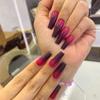 Long Ballet Berry Purple Black Gradual Change Fake Nails Wear Nail Art Finished Nail Patch Nail Art Patch Removable