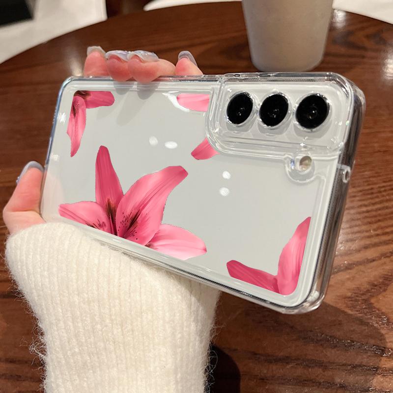 

Realistic Flower Phone Case For Samsung Galaxy A17 A56 A16 A15 A55 A54 A36 5G S25 Edge S23 S22 Ultra Plus S24 FE Clear TPU Cover Galaxy S22 5G