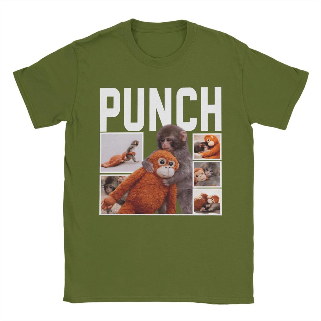 Unisexs TShirt Punch Monkey Cute Awesome Cotton Tees Short Sleeve T Shirts Crewneck Clothes New Arrival