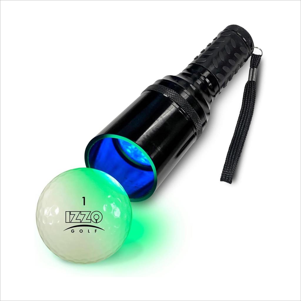 Izzo Golf Ball Set of 3 with UV Light Glowing Golf Ball USGA Official Specification Fluorescent Glowing Night Golf Night Golf Night Game Play 3P