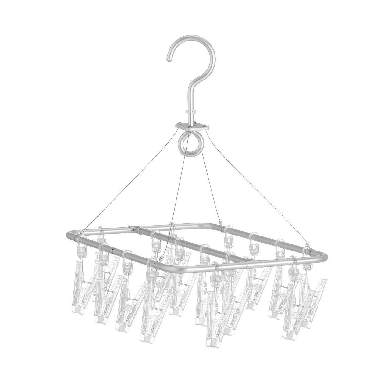 

MUJI Aluminum Square 16 20cm Wide x 32cm 02578404 Hanger, Small, Pinch, Approx. Deep,