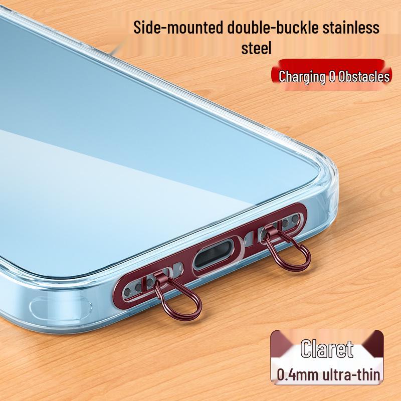 Ultra-Thin Anti-Lost Metal Phone Lanyard with Double Clip and Strong Connection Piece