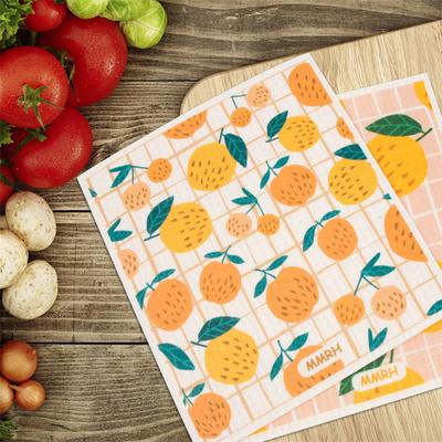 Household Wet and Dry Wood Wipes Absorbent Cleaning Dishcloth Towel Kitchen Cleaning Cloth