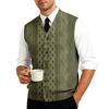Men's V-Neck Sleeveless Knit Cardigan Vest