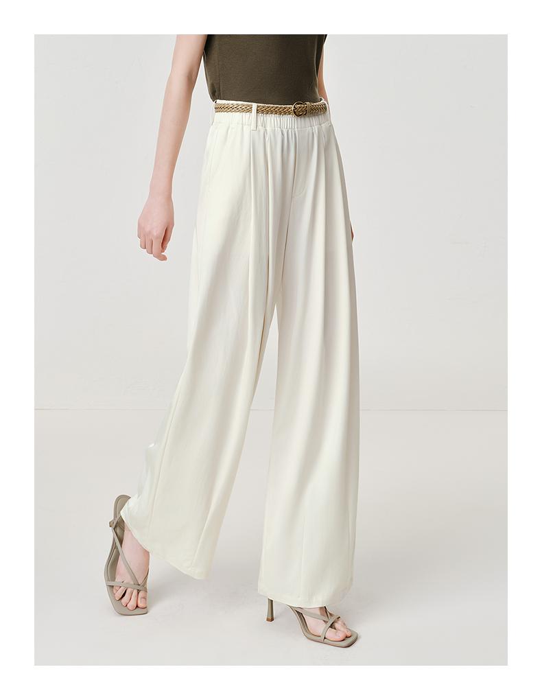 Jiuzi Anna Kou Lazy Relaxation Elastic Waist Loose Wide Leg Pants Women's 2025 Summer New Style