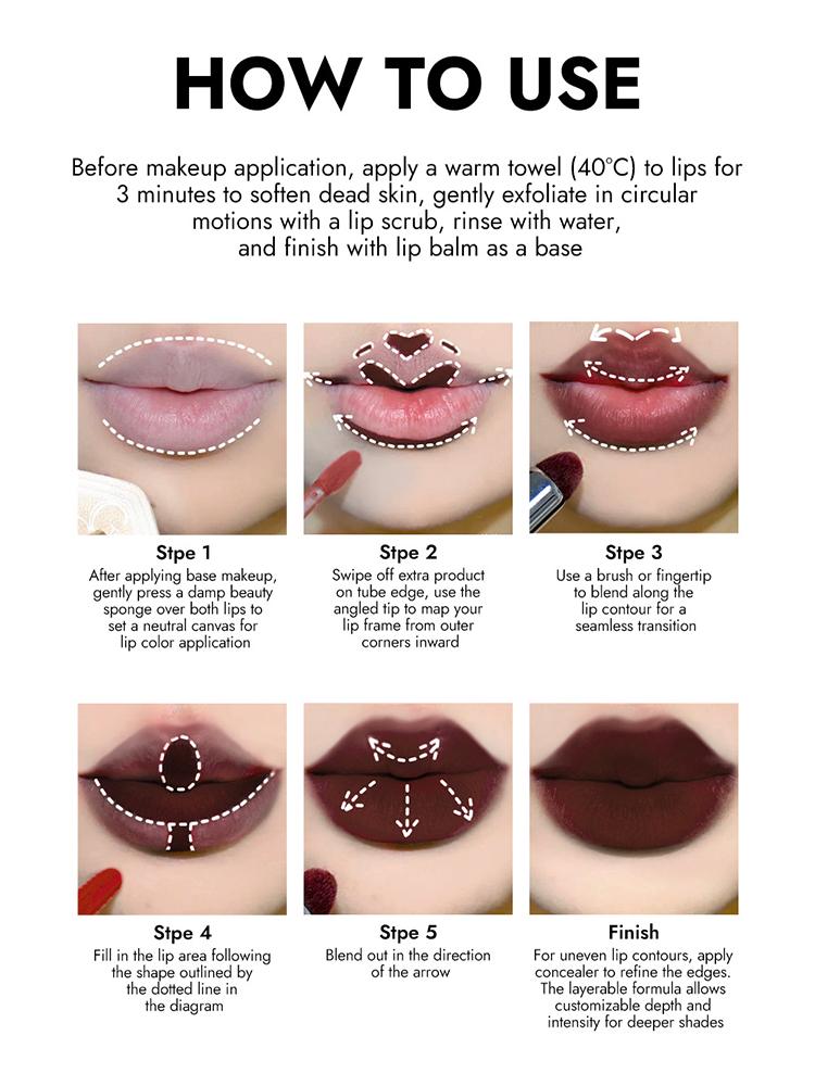 6-color Matte Velvet Mist Sexy Lip Mud Non-stick Cup Waterproof Multi-purpose Eyeshadow Blush Contouring 4-in-1 Makeup