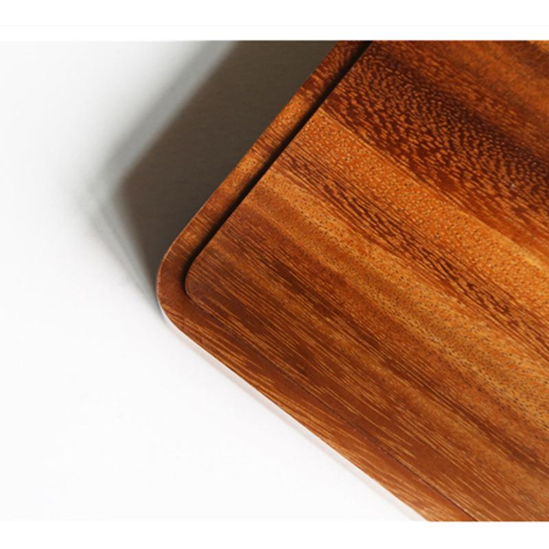 1 Stück Schwarznussholz Obstteller Snack Erfrischungsteller Massivholz Runde Schalen Rechteckiges Tablett für Lebensmittel