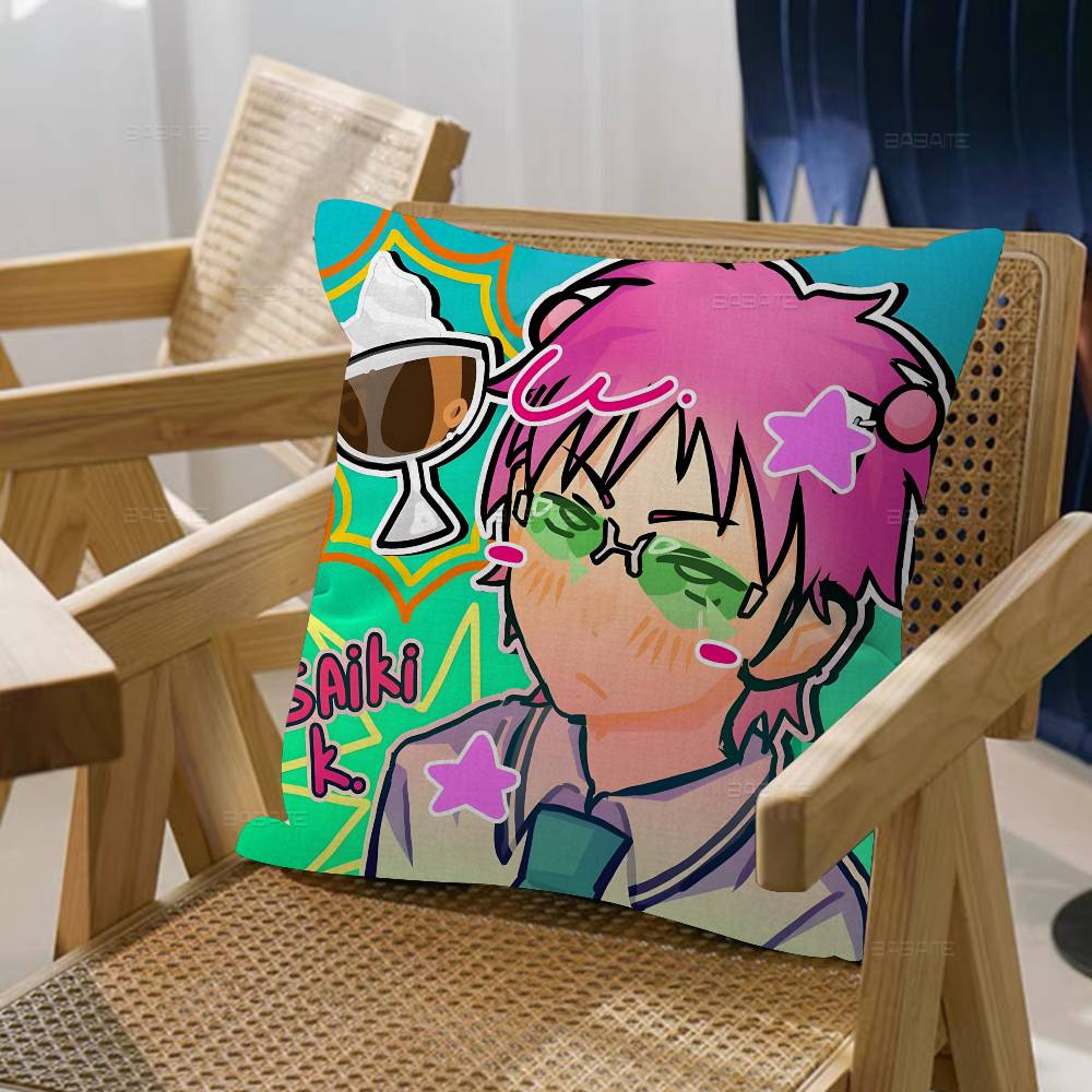 Comedy Anime Saiki Kusuo Pillow Gift Home Office Decoration Bedroom Sofa Car Cushion Cover Case X