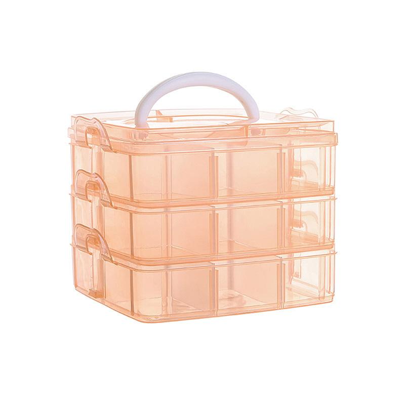1Pc 3-Layer 18 Grid Transparent Detachable Plastic Storage Box For Organizing Toys Jewelry And Accessories