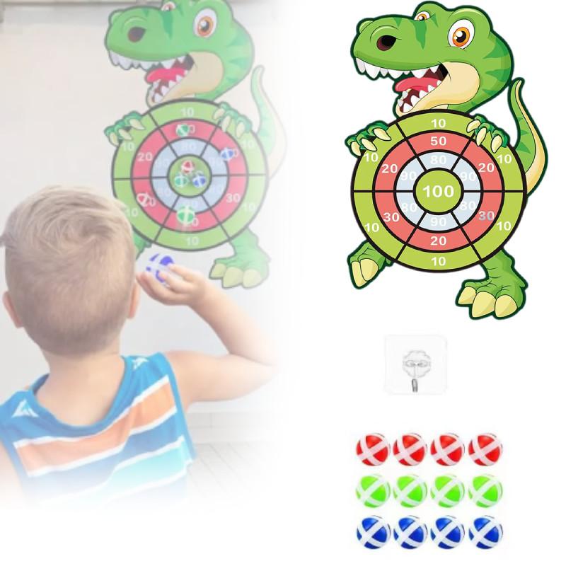 Dinosaur Dart Board Set Kids Toys Age 3 To 12 Year Old 12 Sticky Gifts Balls