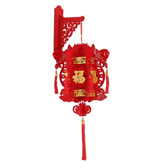 Year of The Horse Lantern Traditional Chinese New Year Decoration with Fabric Hanging Ornament for Door Festive Atmosphere 2026 Spring Festival Decor