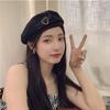 Casual Adjustable Girls Female Winter Autumn Love Heart Leather Buckle Beret Painter Hat Women Caps