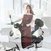 Fleece-Lined Waterproof Winter Windshield for Electric Motorcycles with Cartoon Design