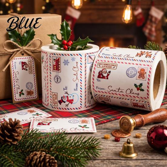 Holiday Embellishments for Scrapbooking Christmas Handwritten Name Tags Stickers Self-adhesive Coated Paper Stickers Roll Gift Personalized