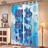 2Pcs K-Pop Demon Hunters Print Perforated Blackout Curtains Multiple Size Living Room Insulation Decoration Machine Washable