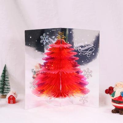 1/2/3 Stück 3D-Weihnachtskarte mit Papierumschlag, faltbarer Pop-up-3D-Baum, Weihnachtsgrüße, festliche Dekoration, Geschenk für die Feiertage