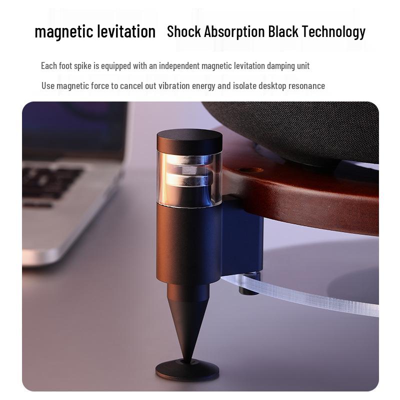 Harman Kardon Glas Kristall Magnetische Levitation Ständer für 3./4./5. Gen mit Metall Stoßdämpfung und Walnussholz Basis