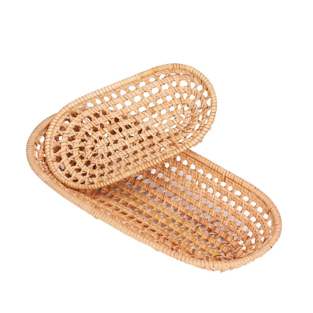2pcs Bread Basket Handmade Rattan Storage Baskets for Bread Candy Biscuits Finger Food Fruit