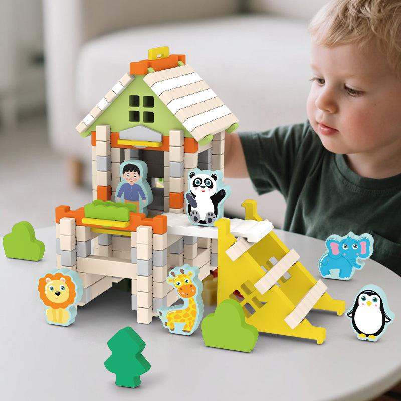 DIY Wooden Building Block Toys Little Architect Small House Construction Set Children's Assembly Game Educational Playset