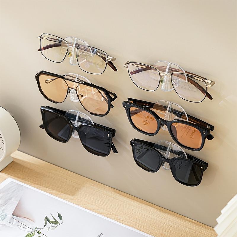 1-10pcs Glasses Holder Transparent Acrylic Sunglass Storage Rack Wall Mounted Glasses Holder Home Display Organizer