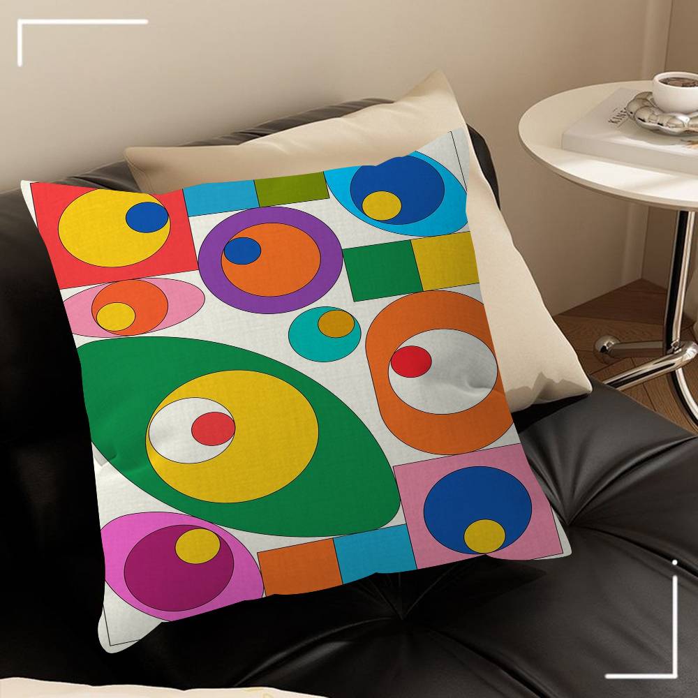 Colorful Geometric Painting Art Cushion Cover Pillowcase Upholstery Sofa Throw Pillow Home Decor Pillowcas